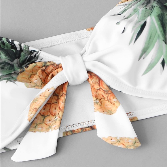 CLEARANCE Pineapple Bow Bandeau Bikini Swimsuit - Picture 3 of 5